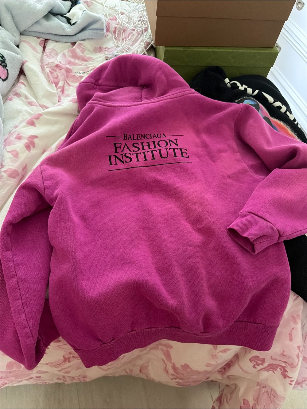 Balenciaga Hot Pink "Fashion Institute" Crewneck Sweatshirt